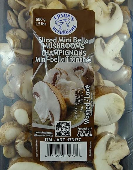 Champ's Sliced Mini bella Mushrooms recalled