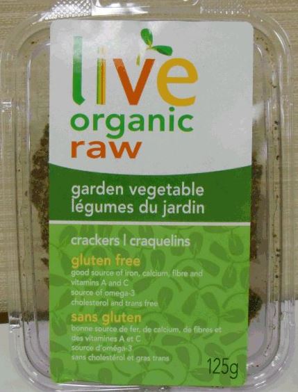 Live Organic Raw brand Garden Vegetable Crackers recalled