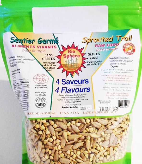 Bio Sphère brand Sprouted Trail 4 Flavours recalled