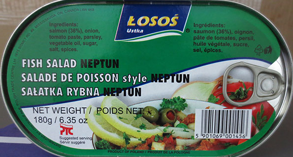Losos brand Fish Salad Neptun contains undeclared wheat