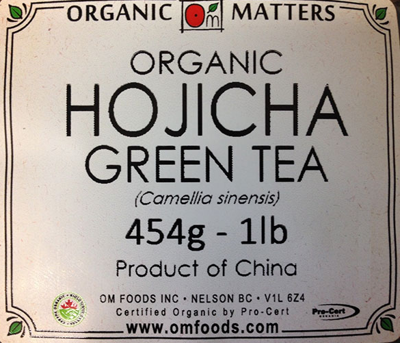 Organic Matters brand Organic Hojicha Green Tea recalled