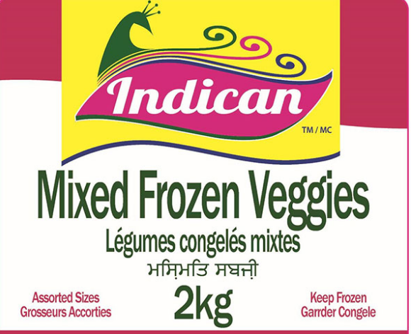 Updated: Indican brand Mixed Frozen Veggies recalled