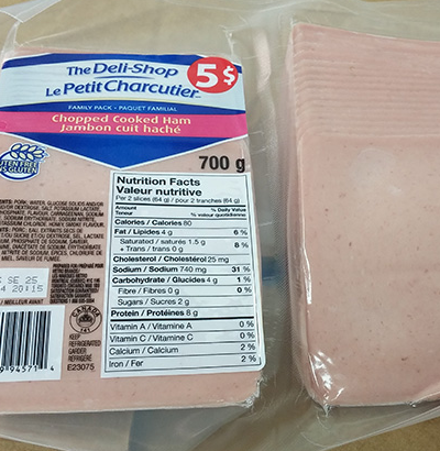 Updated recall: The Deli-Shop brand Chopped Cooked Ham recalled