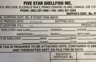 Updated recall: Five Star Shellfish Inc. brand oysters recalled