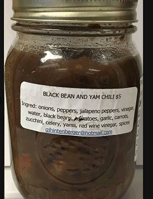Black Bean and Yam Chili manufactured by Hinty’s recalled