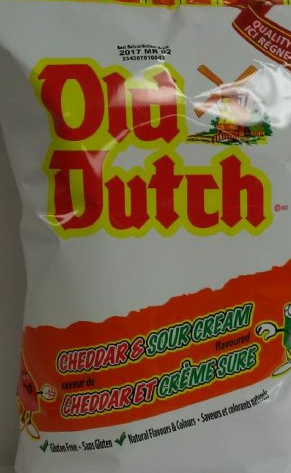 Old Dutch brand Cheddar & Sour Cream Potato Chips recalled