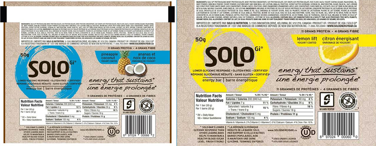 Food Recall Warning SoLo GI brand energy bars recalled due to E. coli O157:H7