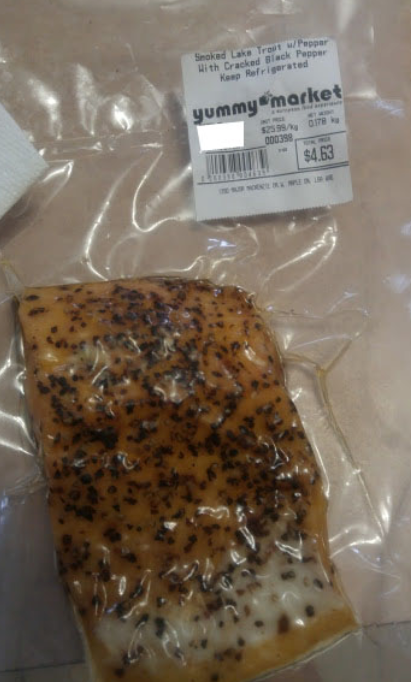 Yummy Market brand Smoked Lake Trout w/Pepper with Cracked Black Pepper recalled