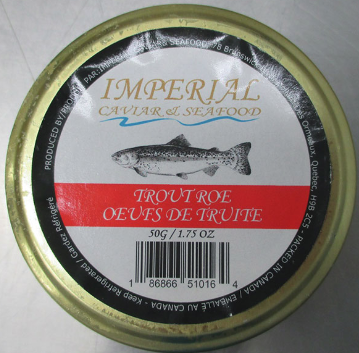 Imperial Caviar & Seafood and VIP Caviar Club brand Trout Roe recalled