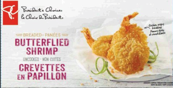 President’s Choice brand breaded shrimp products recalled