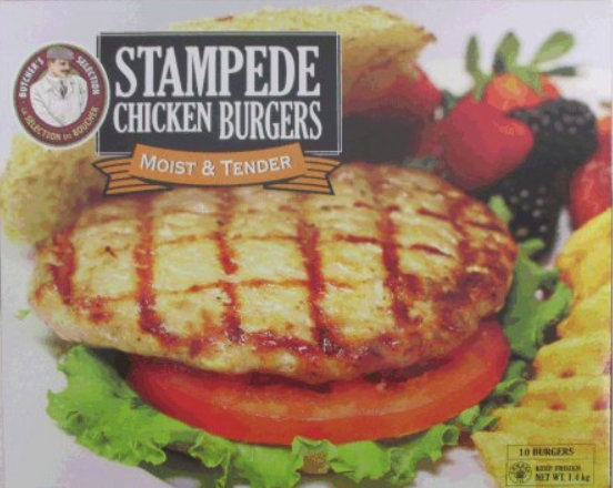 Butcher’s Selection brand Stampede Chicken Burgers recalled