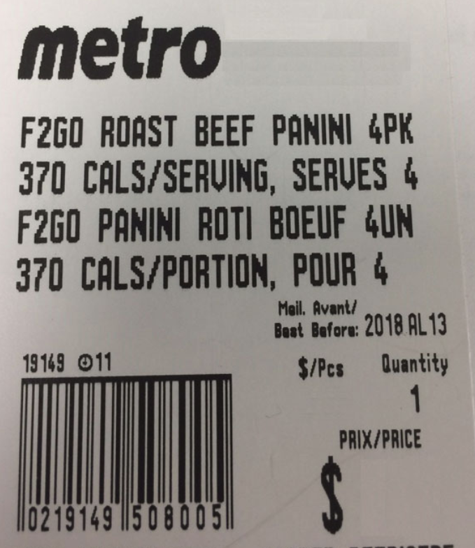 Fresh 2 Go brand Roast Beef Paninis recalled