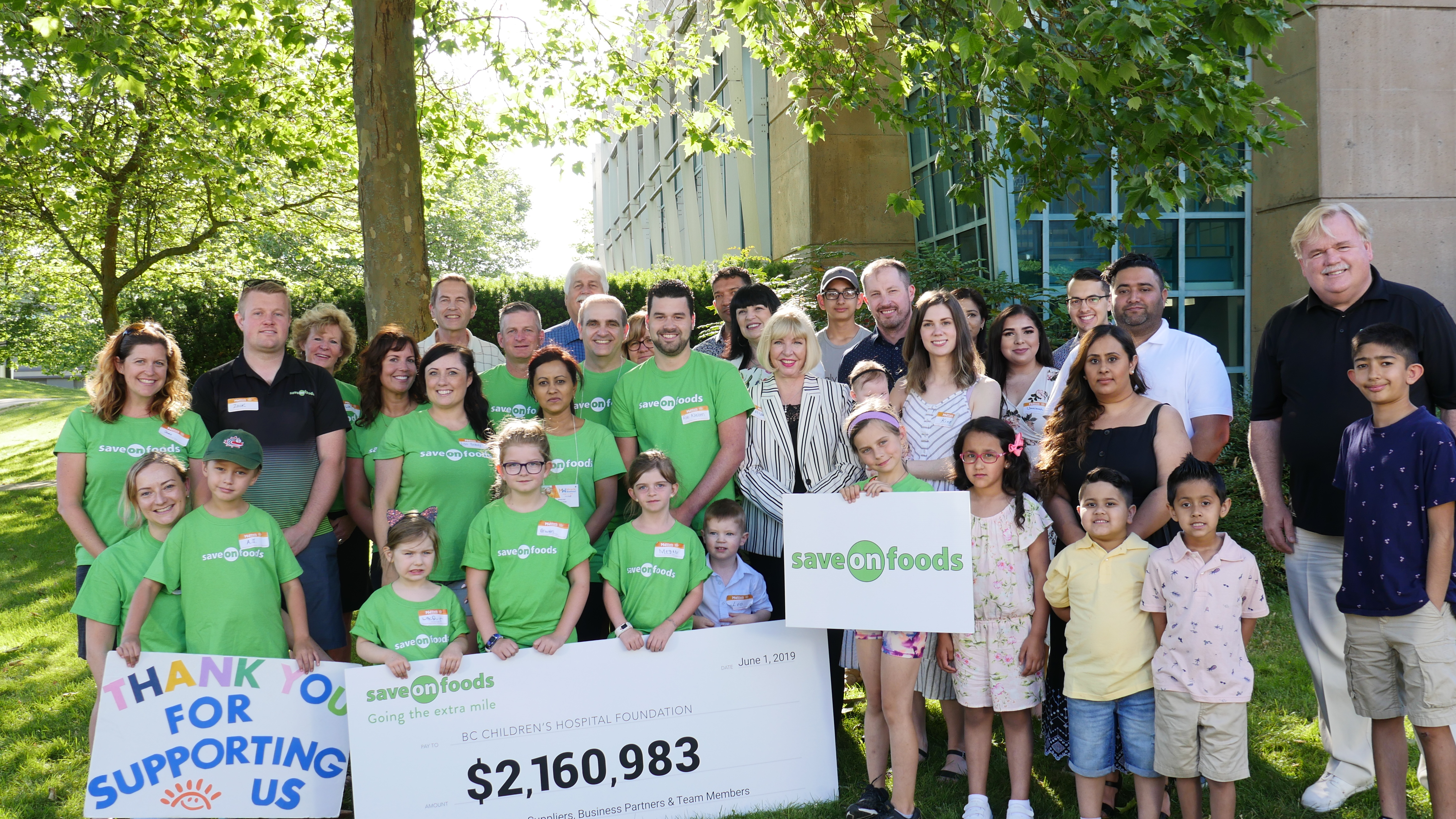 Save-On-Foods presents $2.1 million to BC Children’s Hospital