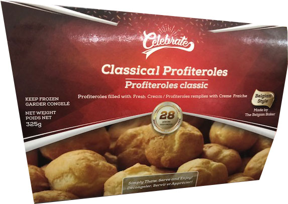 Food Recall Warning -    Certain Celebrate brand frozen profiteroles and eclairs recalled due to Salmonella